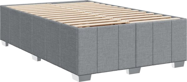 vidaXL Κρεβάτι continental με στρώμα, ανοιχτό γκρι, ύφασμα 120x200 cm