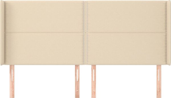 vidaXL Zaglowek uszak kremowy 203x16x118/128 cm tkanina
