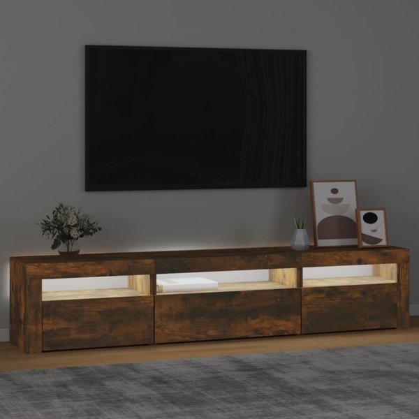 vidaXL Szafka pod TV z oswietleniem LED pryzdymiony dob 195x35x40 cm
