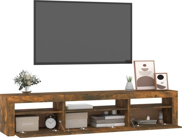 vidaXL Szafka pod TV z oswietleniem LED pryzdymiony dob 195x35x40 cm