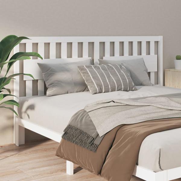 vidaXL Κεφαλάρι κρεβατιού λευκό 185,5x4x100 cm μασίφ ξύλο πεύκου