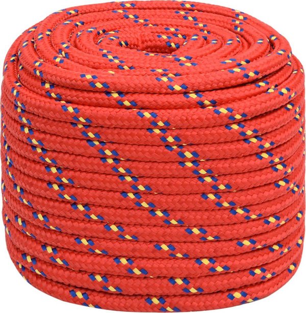 vidaXL Ναυτιλιακό σχοινί, κόκκινο, 16 mm, 100 m, πολυπροπυλένιο