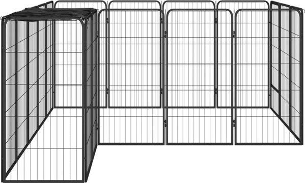 vidaXL vidaXL Kojec dla psa, 18 paneli, czarny, 50x100 cm, stal