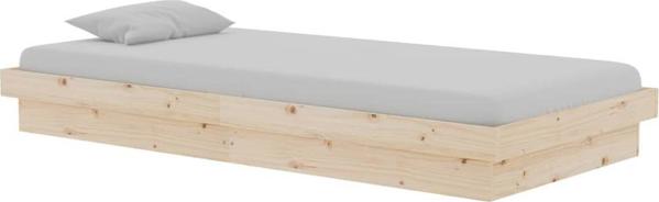 vidaXL Κορμός κρεβατιού από μασίφ ξύλο, 90x190 cm, μονός