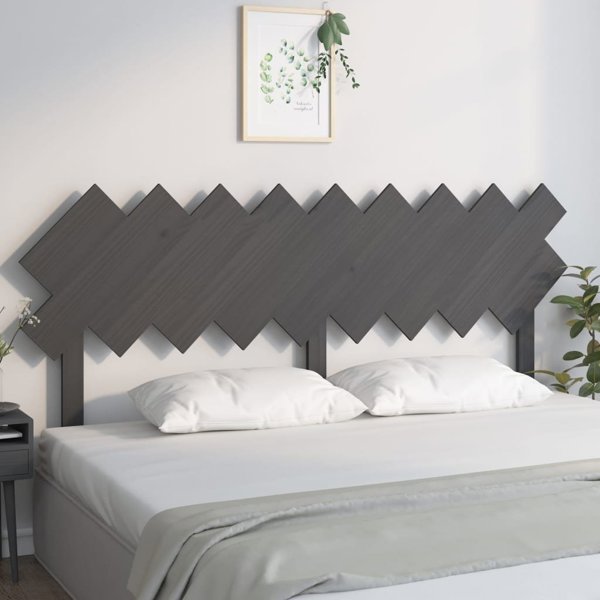 vidaXL Κεφαλάρι κρεβατιού, γκρι, 178x3x80,5 cm, μασίφ ξύλο πεύκου