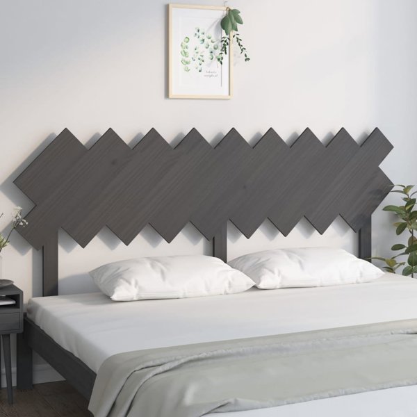 vidaXL Κεφαλάρι κρεβατιού, γκρι, 178x3x80,5 cm, μασίφ ξύλο πεύκου