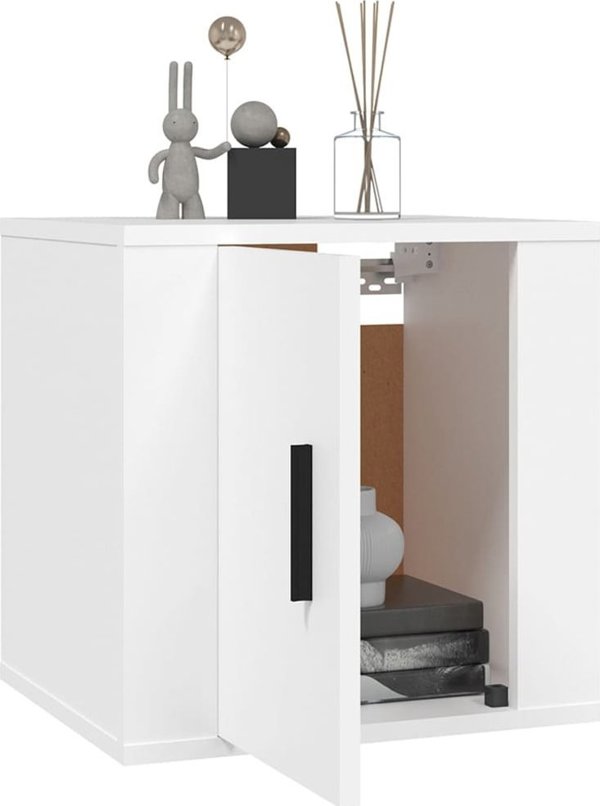 vidaXL Επιτοίχιο έπιπλο τηλεόρασης λευκό, 40x34,5x40 cm