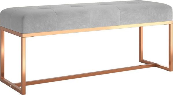 vidaXL Πάγκος γκρι, 110x36x45 εκ., με βελούδινη επένδυση