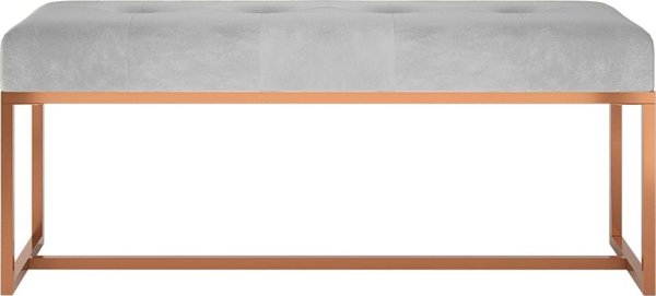 vidaXL Πάγκος γκρι, 110x36x45 εκ., με βελούδινη επένδυση