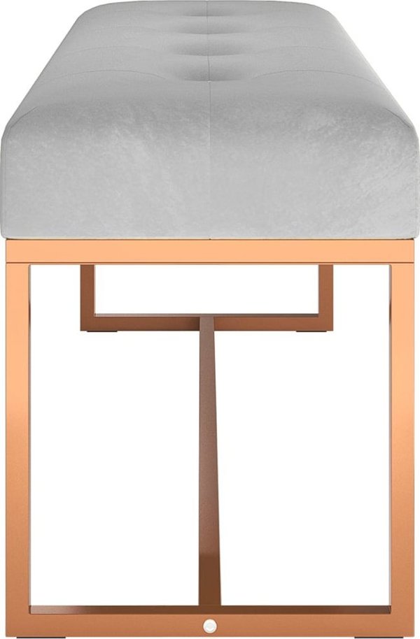 vidaXL Πάγκος γκρι, 110x36x45 εκ., με βελούδινη επένδυση