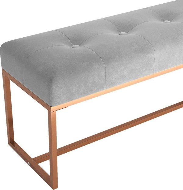 vidaXL Πάγκος γκρι, 110x36x45 εκ., με βελούδινη επένδυση