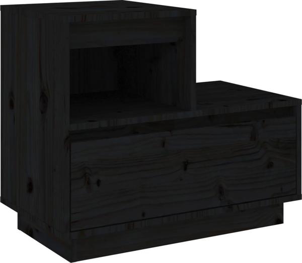 vidaXL vidaXL Szafki nocne, 2 szt., czarne, 60x34x51 cm, lite drewno sosnowe