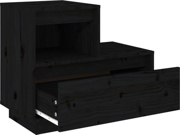 vidaXL vidaXL Szafki nocne, 2 szt., czarne, 60x34x51 cm, lite drewno sosnowe