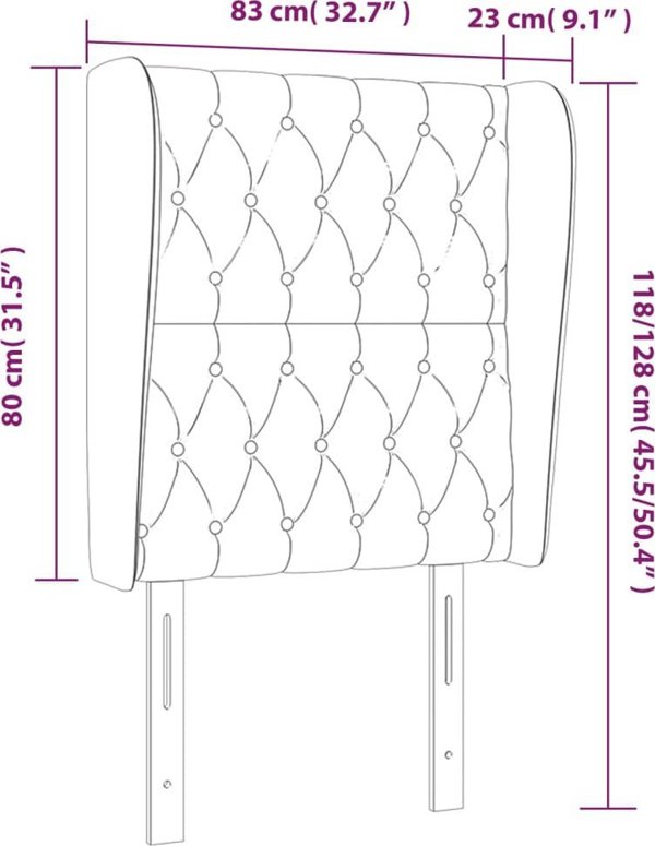 vidaXL Κεφαλάρι uszak, taupe, 83x23x118/128 εκ., ύφασμα