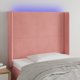 vidaXL Κεφαλάρι κρεβατιού με LED ροζ 103x16x118/128 cm βελούδο