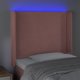 vidaXL Κεφαλάρι κρεβατιού με LED ροζ 103x16x118/128 cm βελούδο