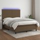 vidaXL Κρεβάτι Continental με στρώμα, καφέ, 140x190 cm, ύφασμα