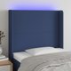 vidaXL Κεφαλάρι κρεβατιού με LED, μπλε, 93x16x118/128 cm, ύφασμα