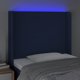 vidaXL Κεφαλάρι κρεβατιού με LED, μπλε, 93x16x118/128 cm, ύφασμα