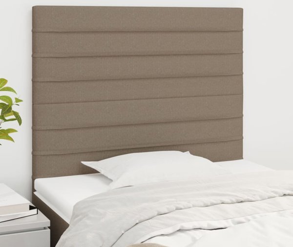 vidaXL Προσκεφαλα κρεβατιου, 2 τεμ., taupe, 80x5x78/88 cm, απο υφασμα