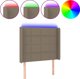 vidaXL Zaglowek do lozka z LED, taupe, 103x16x118/128 cm, tkanina