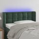 vidaXL Κεφαλάρι κρεβατιού με LED σκούρο πράσινο 83x16x78/88 εκ. από βελούδο