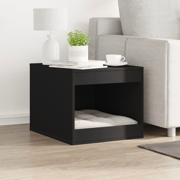 vidaXL Ντουλάπι για λεκάνη γάτας, μαύρο, 47x59x42 εκ., ξύλινο υλικό