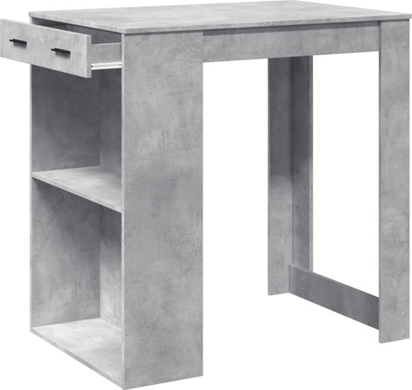 vidaXL Stolik barowy szarosc betonu 102x70x103,5 cm