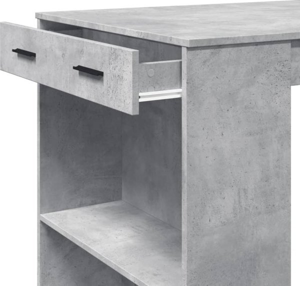 vidaXL Stolik barowy szarosc betonu 102x70x103,5 cm