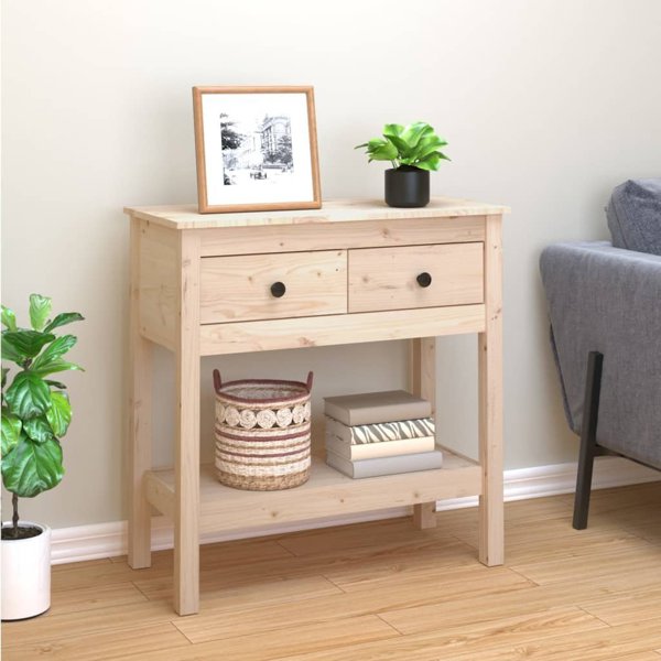 vidaXL vidaXL Stolik konsolowy, 75x35x75 cm, lite drewno sosnowe