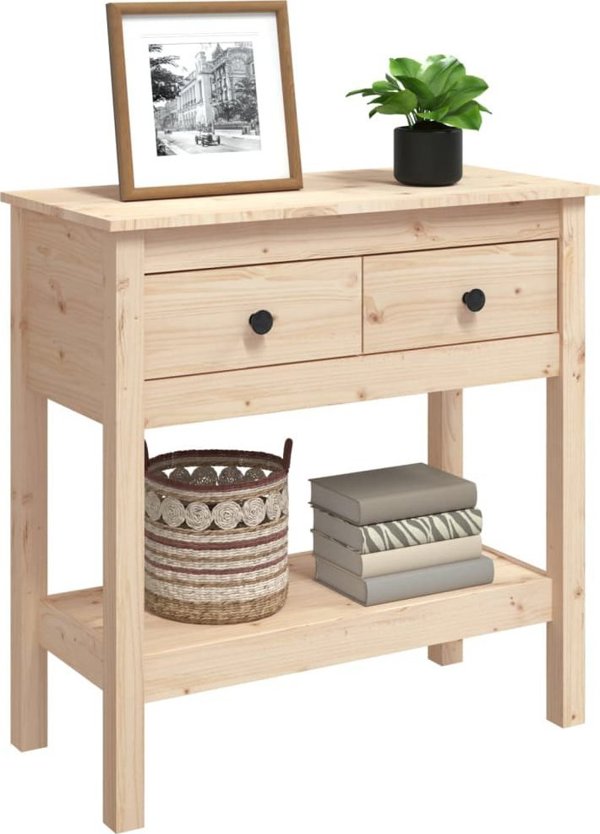 vidaXL vidaXL Stolik konsolowy, 75x35x75 cm, lite drewno sosnowe