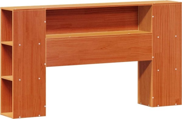 vidaXL Κρεβάτι με ράφι 135x190 cm χωρίς στρώμα από ξύλο πεύκου