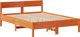vidaXL Κρεβάτι με ράφι 135x190 cm χωρίς στρώμα από ξύλο πεύκου