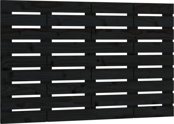 vidaXL Κεφαλάρι κρεβατιού, μαύρο, 81x3x63 εκ, μασίφ πεύκο