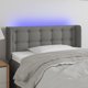 vidaXL Κεφαλάρι κρεβατιού με LED, σκούρο γκρι, 93x16x78/88 cm, ύφασμα