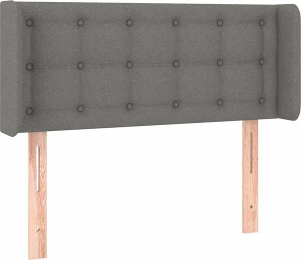 vidaXL Κεφαλάρι κρεβατιού με LED, σκούρο γκρι, 93x16x78/88 cm, ύφασμα