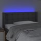 vidaXL Κεφαλάρι κρεβατιού με LED, σκούρο γκρι, 93x16x78/88 cm, ύφασμα