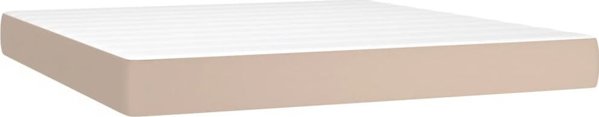 vidaXL Lozko kontynentalne, materac i LED cappuccino 160x200 cm