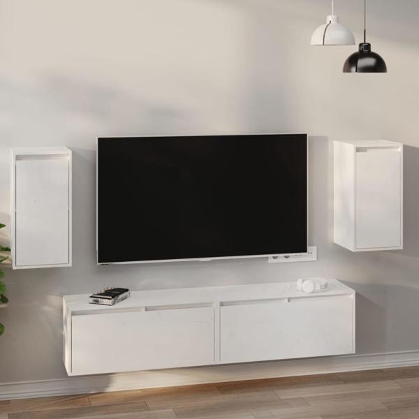 vidaXL Επιτοιχιακές ντουλάπες, σετ 2 τεμ, λευκές, 30x30x60 εκ, πεύκο