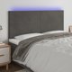 vidaXL Zaglowek do lozka me LED, skourogrey, 160x5x118/128 cm, aksamit