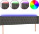 vidaXL Zaglowek do lozka me LED, ciemnoszary, 203x16x78/88 cm, aksamit