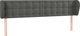 vidaXL Υποστήριγμα Κεφαλής Uszak, Σκούρο Γκρι, 203x23x78/88 cm, Βελούδο