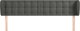 vidaXL Υποστήριγμα Κεφαλής Uszak, Σκούρο Γκρι, 203x23x78/88 cm, Βελούδο