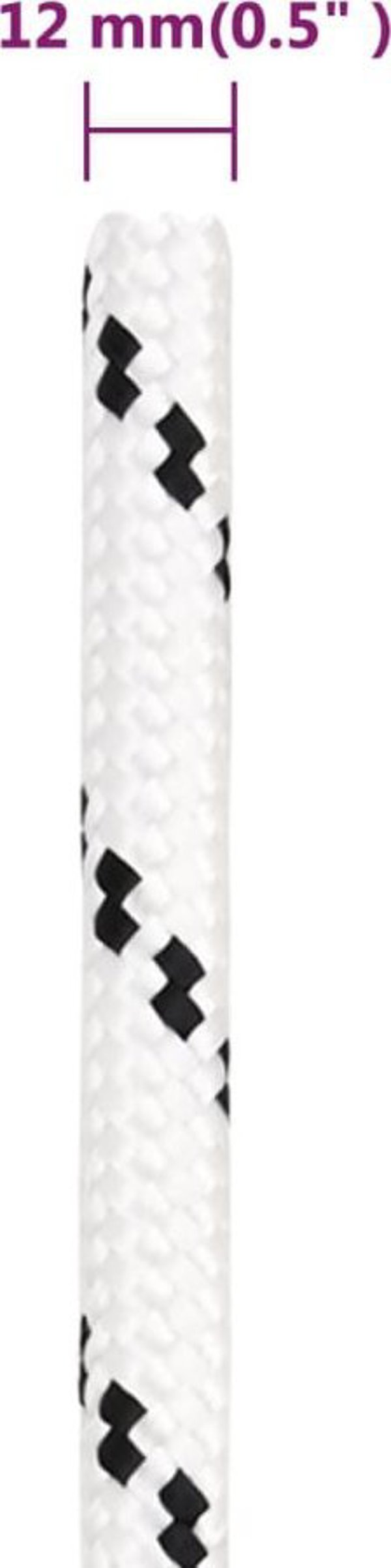 vidaXL Πλεγμένο ναυτικό σχοινί, λευκό, 12 mm x 25 m, πολυεστέρας