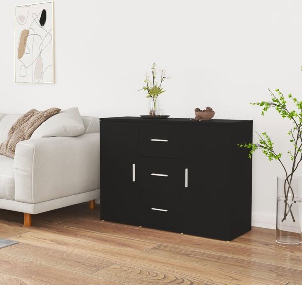 vidaXL Ντουλάπι, μαύρο, 91x29,5x65 εκ, από ξύλινο σύνθετο υλικό