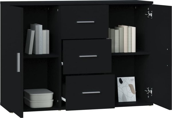 vidaXL Ντουλάπι, μαύρο, 91x29,5x65 εκ, από ξύλινο σύνθετο υλικό