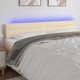 vidaXL Κεφαλάρι κρεβατιού με φωτισμό LED, εκρού, 160x5x78/88 εκ, ύφασμα