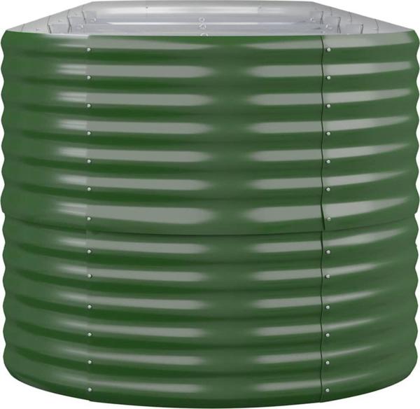vidaXL vidaXL Donica ogrodowa, malowana proszkowo stal, 368x80x68 cm, zielona