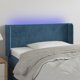 vidaXL Zaglowek do lozkaw z LED, ciemnoniebieski, 93x16x78/88 cm, aksamit