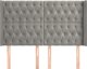 vidaXL Κεφαλάρα uszak, ανοιχτό γκρι, 163x16x118/128 εκ., βελούδινη